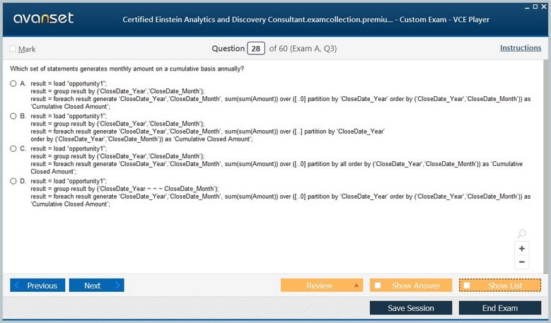 Certified Einstein Analytics and Discovery Consultant Premium VCE Screenshot #4